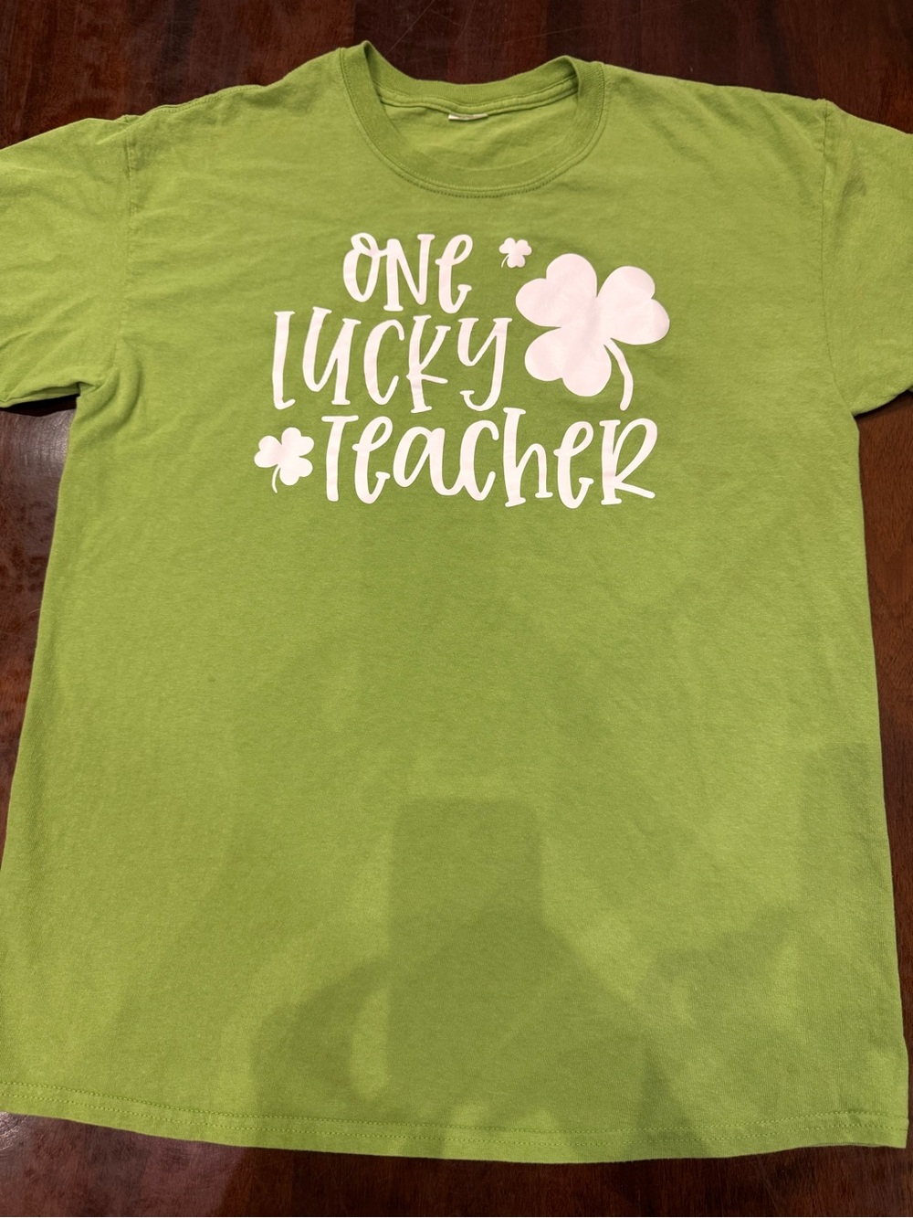 One Lucky Teacher Green Graphic Tee